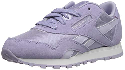 Reebok Girl's Classic Nylon Running Shoe, Moon Violet/Lucid Lilac, 1 M US Big Kid