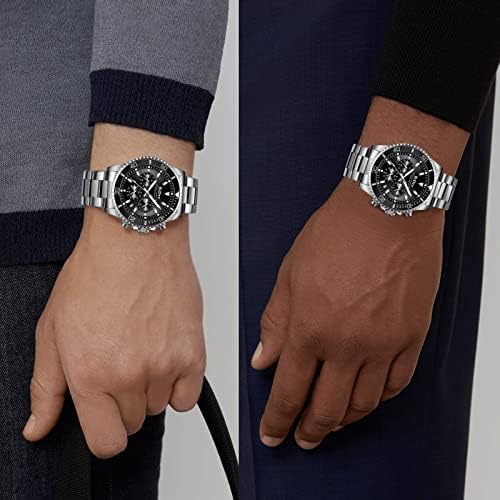Mens Watches Chronograph Black Stainless Steel Waterproof Date Analog Quartz Watch Business Casual Fashion Wrist Watches for Men - Image 5
