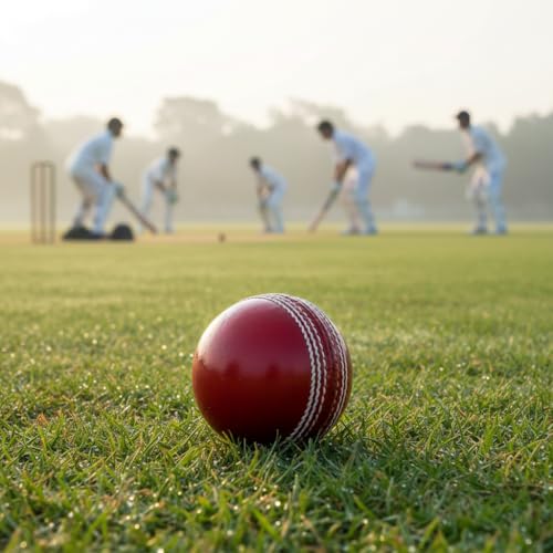 Image of SM'SAI MUSICALS Red Leather Cricket Ball 4 Piece (1 Ball)