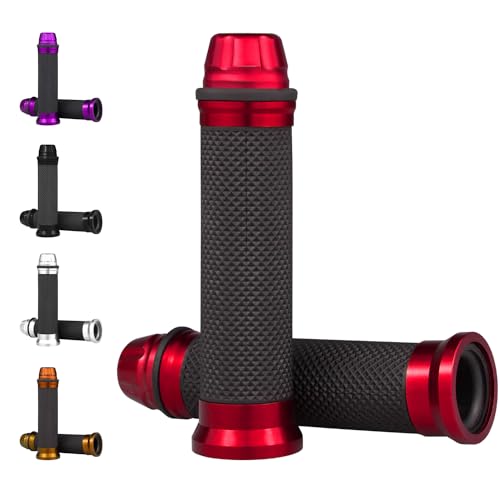 Image of Universal Motorcycle Handlebar Grips Fits for Motorcycles with 7 /8 inch Left Grip and 1 inch Right Sports Bike Chopper Cruiser Bike Etc.