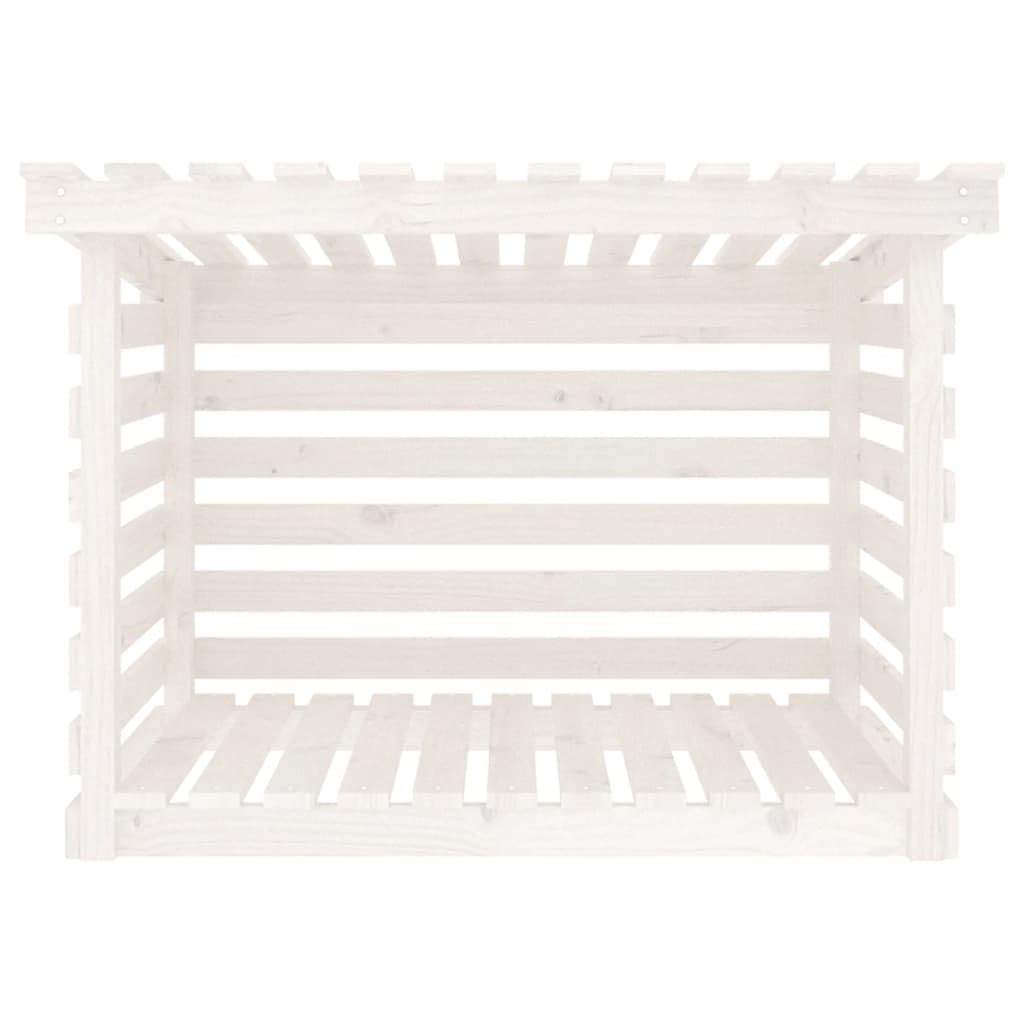Generico Portalegna Bianco 108x73x79 cm in Legno Massello di Pino,Casa e Giardino,Accessori caminetti e stufe a Legna,Accessori per Porta legna-822228