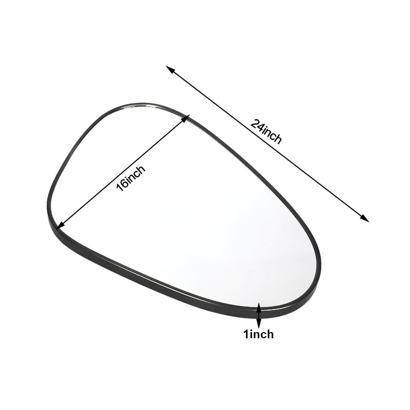 Mirrts 16x24 Inch Irregular Black Living Room Mirrorâ Modern Decorative Framed Wall Mirror for Bedroom, Bathroom Room, and Entryway Décor-Asymmetrical Wall Mirror - Image 3