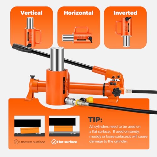 Image of Bonvoisin Hydraulic Ram Cylinder 30T Hydraulic Cylinder Jack Porta Power Ram 4 inch Stroke Single Acting Lifting Cylinders for Machinery Shipbuilding