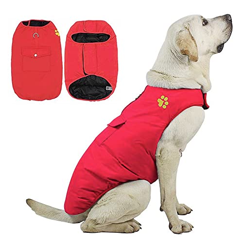 DoggieKit Custos de clima frio para cães, jaqueta reversível impermeável quente para cães, casaco de