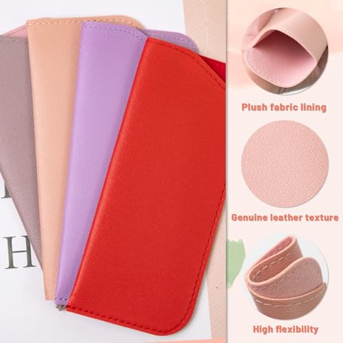 Image of 30 Pcs PU Leather Eyeglass Case, Soft Eyeglass Cases, Slim Eyeglass Case, Pocket Glasses Case for Women