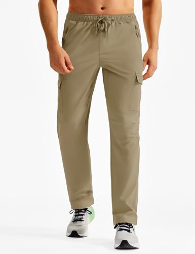 TACVASEN Men's Hiking Cargo Pants with Zipper Pockets Lightweight Quick Dry Water Resistant Travel Athletic Casual Pants2