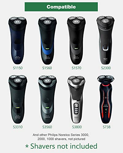 Sh30 Replacement Heads For Philips Norelco Shaver 2300 3800 Series 3000, 2000, 1000 And S738 Click And Style, 3Pack Comfortcut Shaving Heads With Durable Sharp Blade, Easy Replace, With Cleaning Brush #TOP1