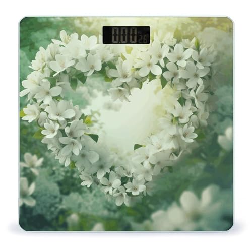Báscula digital para baño de vidrio templado blanca miniatura 1