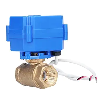 Electrical Ball Valve, Practical DN15 Mini Straight Through Ball Valve DC Multifunction multifunction without Leakage Brass for Hydraulic Equipment