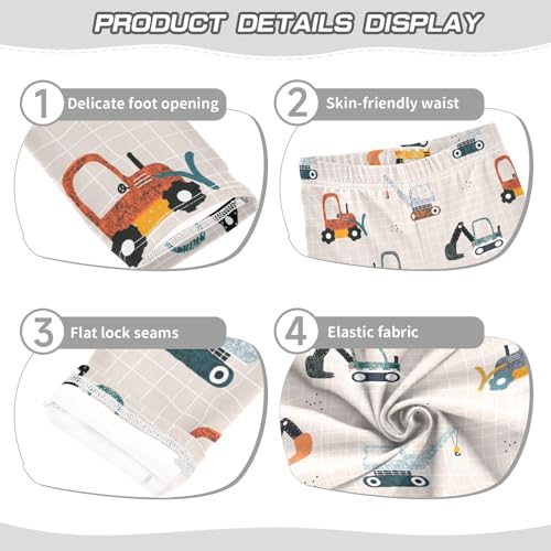 CaTaKu Girls Leggings Plaid Scandinavian Truck Leggings for Girls Kids Athletic Workout Yoga Pants Size 4-10T 5