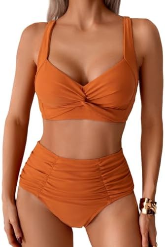 Sangdut Damen Badeanzüge Bikini Set, Bauchweg Lace Up Badeanzug Zweiteiliger Bauchweg Bademode Swimsuit für Damen