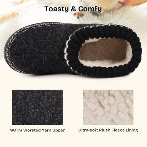 EverFoams Women's Bootie Slippers Non-slip Comfy Winter Indoor House Shoes with Knitted Collar4