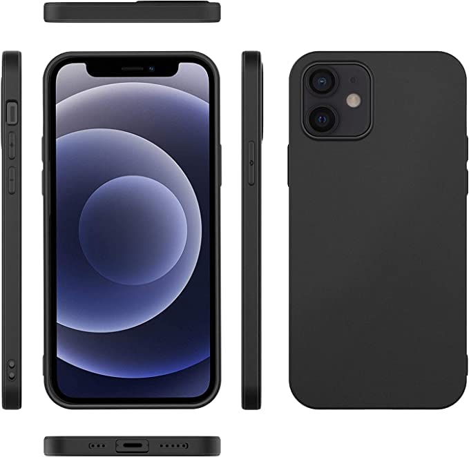 LRK Capa preta ultrafina compatível com iPhone 12 Mini: fina