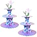 Lot de 2 Présentoir Gâteau Carton Présentoir à gâteaux 3 étages Présentoir à Muffins 3 Supports Présentoir à Cupcakes pour goûter, Cupcakes, Anniversaire, fête prénatale, décoration de Mariage