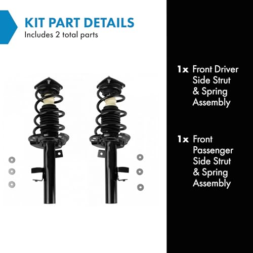 Image of TRQ Front Strut & Coil Spring Assembly Set Driver & Passenger Sides Compatible with 13-18 Ford Focus | For 2013-2018 Ford Focus