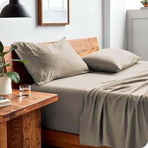 Bare Home Sandwashed Sheet Set with Duvet Cover Set Bundle (King, Sandwashed Fog) image 4