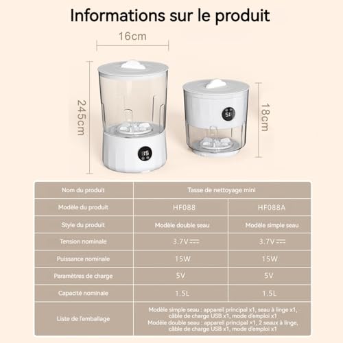 Mini machine à laver compacte double bac pour résoudre le manque de place - 6