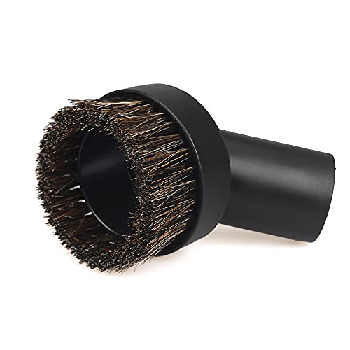 25Mm Long Horse Hair With Universal Connector For 25Mm/1", 32Mm/1-1/4", 35Mm/1-3/8" Hose, 1.25 Inch Small Round Dust Suction Brush Vacuum Brush Attachment Soft Bristle Cleaner Replacement With Adapter #TOP4
