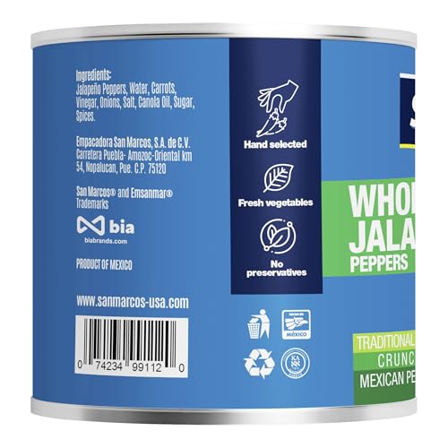 Image of San Marcos Whole Jalapeno Peppers, 26 Ounce