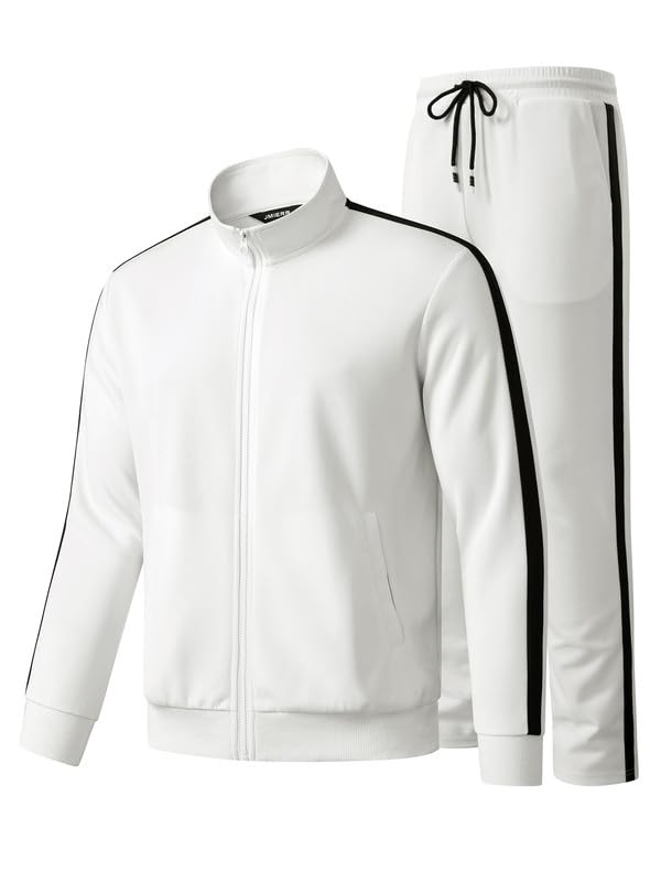 JMIERR Herren Traingsanzug Set Streatwear 2-Teiliger Jogginganzug Full Zip Sportanzug Männer Freizeit Tracksuit S-3XL