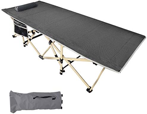 Lmlpt Camping Cots, Folding Portable Camping cot for Kids Adults, Heavy Duty 31" Wide Sturdy with Carry Bag for Camp Home Office Use, Black Gray