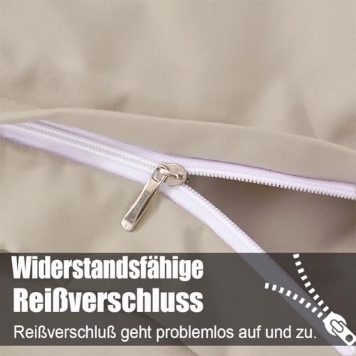 Soifox Seitenschläferkissen Bezug 40 x 145 2er Set - Kissenbezug 40x145cm - Warmes Beige - 100% Mikrofaser bügelfrei & knitterfrei mit… – Ansicht 6