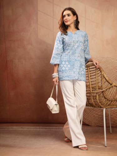 Image of COTLAND Fashions Jaipuri Cotton Printed Short Kurti for Women