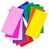 Crepe Paper Folds (12 Sheets) - 10 Inches Wide by 6.2 Feet Long - Mexican Crepe Paper - Assorted Colors (Fiesta Multicolor Assortment)