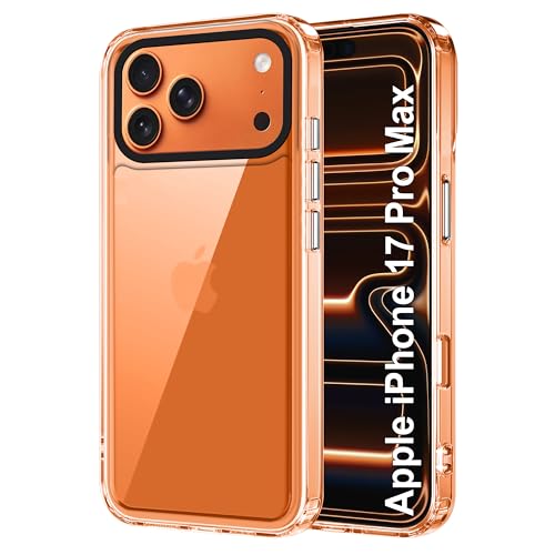 Image of amazon basics Back Case Cover for iPhone 17 Pro Max | Compatible for iPhone 17 Pro Max Back Cover | Case Cover with Camera Protection | (TPU + PC | Transparent)