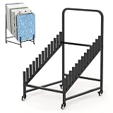 espositore piastrelle subito Nisorpa Espositore per piastrelle in ceramica, a 13 ripiani, con ruote, mensola per materiali da costruzione, espositori per pavimenti in porcellana, vetro, legno duro, metallo, nero