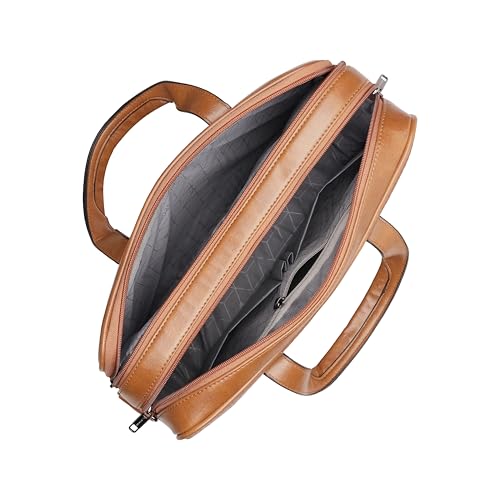 Image of Lavie Sport Magnate Briefcase 12L Multifunctional Laptop Briefcase Bag | Premium Leatherette Business Briefcase for Men & Women | Messenger Shoulder Bag with Detachable Strap