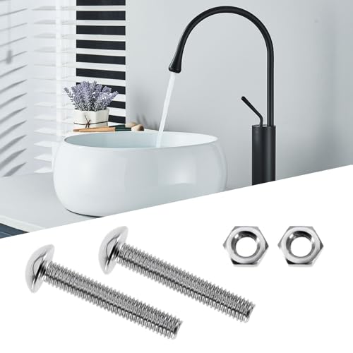 GVSS 4 Stück Karosserieschrauben M6 x 35 mm, verzinkt mit Sechskantflanschmuttern, gewölbte Kopfschrauben aus Karbonstahl, kompatibel mit verschiedenen Fahrzeugen