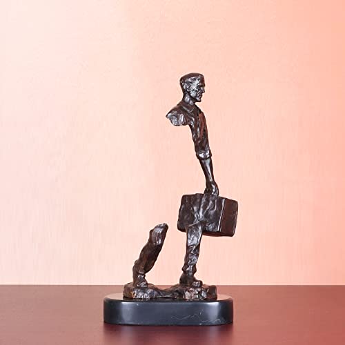 Nileebuker Famous Sculpture Bronze Traveler Man Statue Bruno Catalano Abstract Art Replica Home Decor Collectible Figurine 12.8" H #TOP1