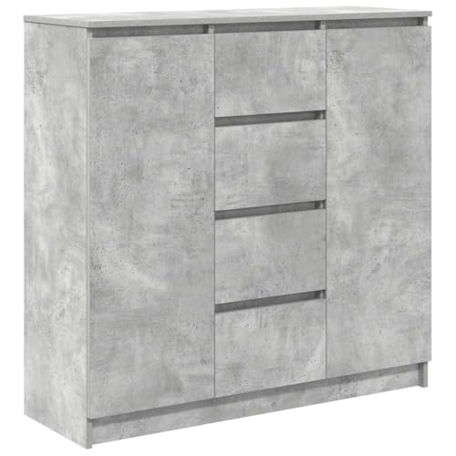 vidaXL Credenza con Cassetti Grigio Cemento 100,5x35x98,5cm Truciolato