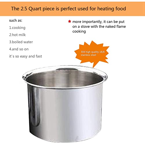 Set de 4 unidades de acero inoxidable para baño de agua resistente de 2 tazas 5