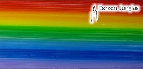 Wachsplatte Regenbogen, längsgestreift 20x10 cm - 9751 - Verzierwachsplatte 200x100 mm für Kerzen Cover