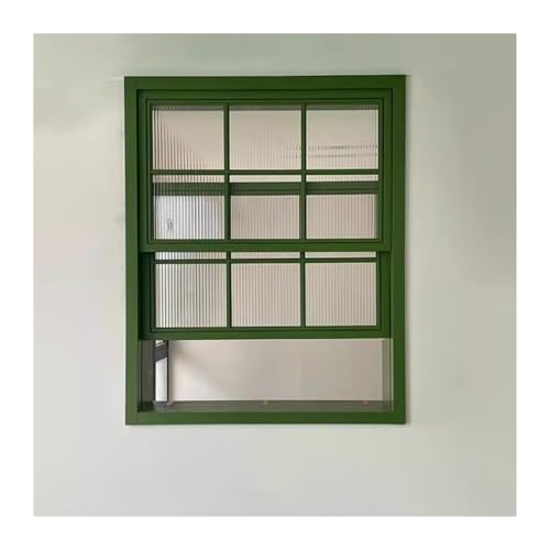 XILYZMO Solid Wood Material Shed Window, Flush Mount Venting Window Kit With Tempered Glass, Folding Vertical Service Window For Shops Convenience Stores Milk Tea Shops(50x90cm)