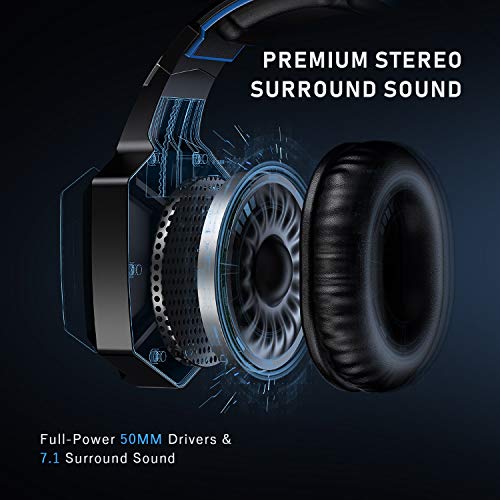 RUNMUS Gaming Headset for PS4, Xbox One, PC Headset w/Surround Sound, Noise Canceling Over Ear Headphones with Mic, Compatible with PS4, Xbox One, Switch, PC, PS3, Mac, Laptop