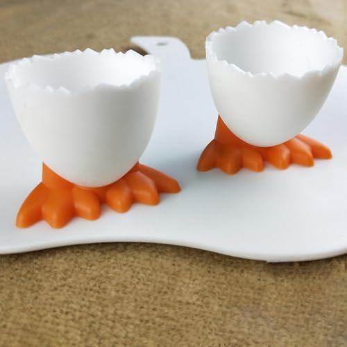 2Stück Eierbecher Set, Cartoon Eierständer Eierbecher, Lustiger Eiebecher, Frühstück Eierbehälter, Eierbecher Lustig für Weich Gekochte Eier und Rohes Gekochtes Eier Brunch, Kreatives Lustiges Besteck – Bild 7