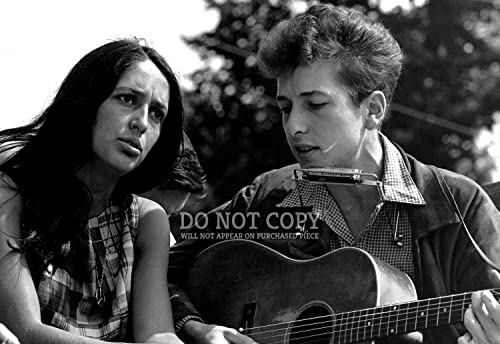 Photographie Bob Dylan et Joan Baez 1963 poster concert acoustique 29x41cm