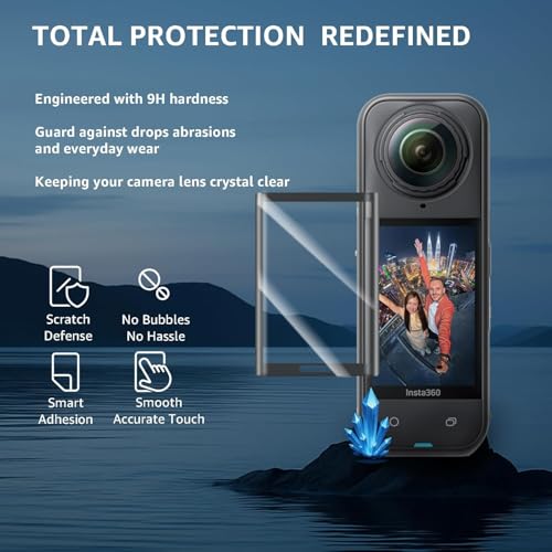Image of OpenTech Premium Tempered Glass Guard for Insta360 X4 / X5 Action Camera | 9H Hardness, Anti-Scratch Screen Protector with Black Border (Pack of 1)