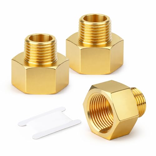 TAISHER 3PCS Brass Pipe Fitting, Reducer Adapter, 3/8" Female x 1/4" Male NPT Pipe by TAISHER - Used condition - US$7.95