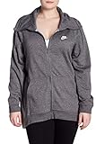 Nike Women's Sport Casual Funnel Neck Extended Lightweight Jacket-Black (Charcoal, 1X)