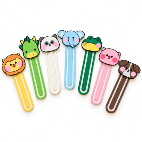 Image of 7 Pack Kawaii Animal Bookmarks Set | Cute Design | Durable & Waterproof