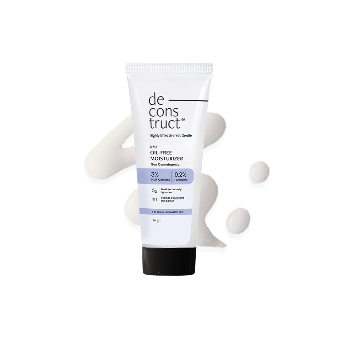 Deconstruct Oil-Free Moisturizer For Oily Skin | 3% NMF Complex + 0.2% Panthenol | Lightweight Gel Moisturizer | For Oily to Combination Skin | 50gm