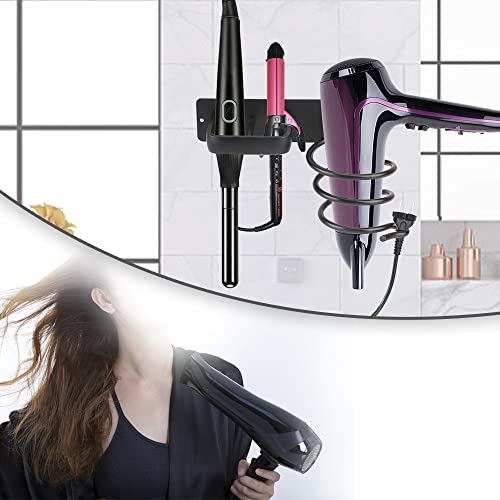 Support sèche-cheveux mural argenté pour simplifier votre routine beauté matinale - 7