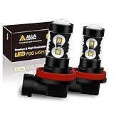 Alla Lighting 50W High Power CREE Super Bright 6000K Xenon White H11 H8 H16 Type 2 LED Bulbs for Fog Light Lamp Replacement