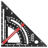 Regla triangular de carpintería de 7 pulgadas cuadrada para medir ángulos, nivelación, ajustes de sierra y mucho más (A)