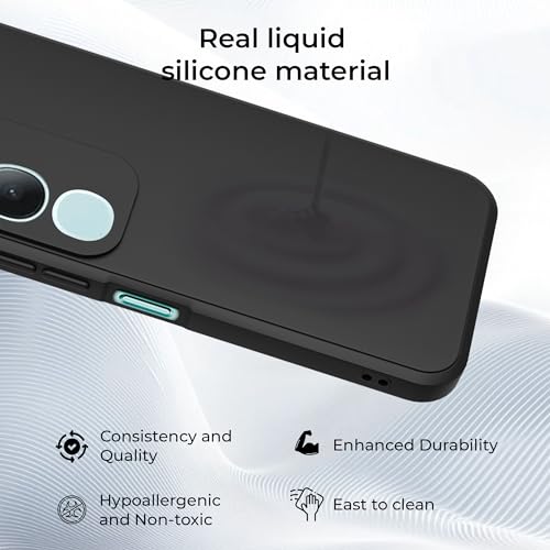 Image of A rtistque Back Cover Case for Vivo Y29 / Vivo Y19s with Camera Protection | Shockproof TPU|Stylish Protective Design|Slim Fit|Ultra Matte| Back Cover - Black