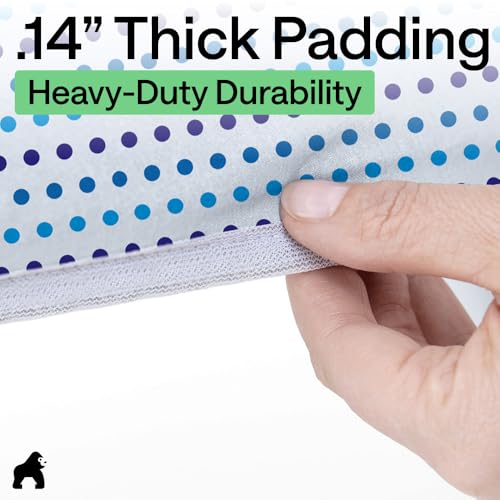 Image of Gorilla Grip Reflective Silicone Ironing Board Cover, 15x54 Inch, Hook and Loop Fastener Straps, Large and Standard Boards, Pads Resist Scorching and Staining, Elastic Edge, Thick Padding, Blue Dots